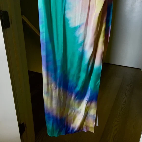 Silk Retrofete Multicolor Tie-Dye Maxi Slip Dress - Picture 10 of 14